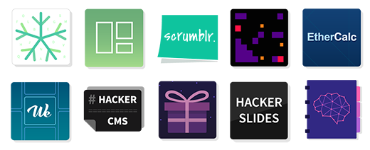 A matrix of app icons