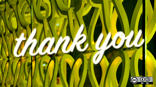 Thank you on abstract yellow background