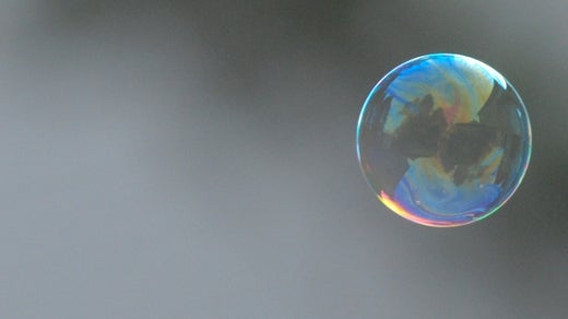 single bubble floating in the air