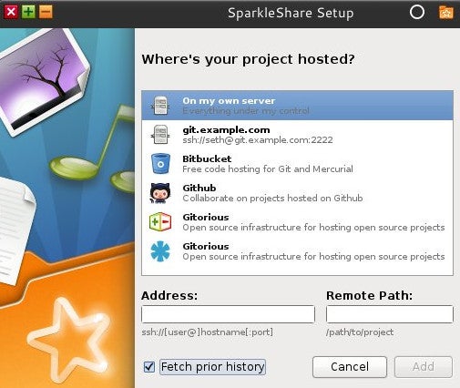 Sparkleshare screenshot