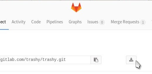 GitLab&amp;#039;s zip download button.