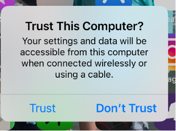 iphone prompts to trust the computer