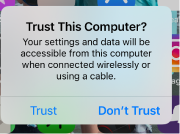 iphone prompts to trust the computer