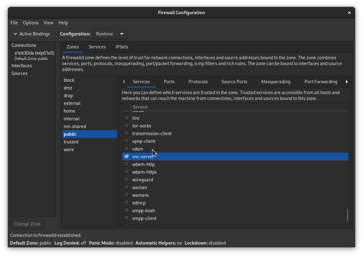 Firewalld configuration