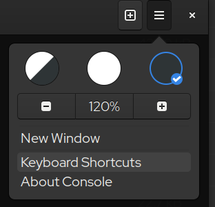 Image showing GNOME Console settings