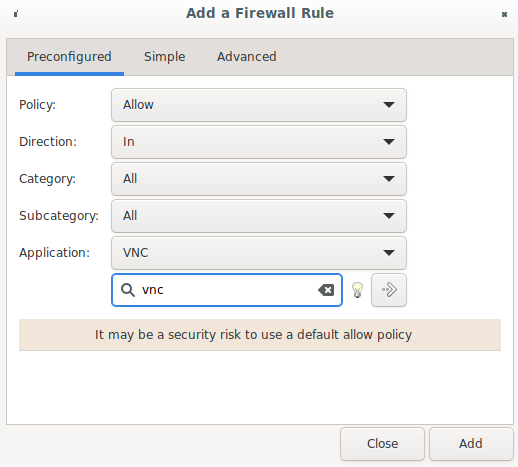 ufw configuration