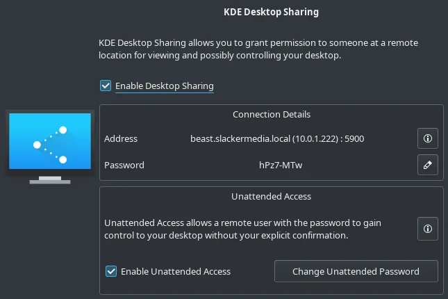 KDE screen sharing