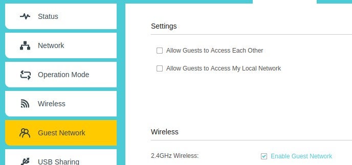 Creating a guest network