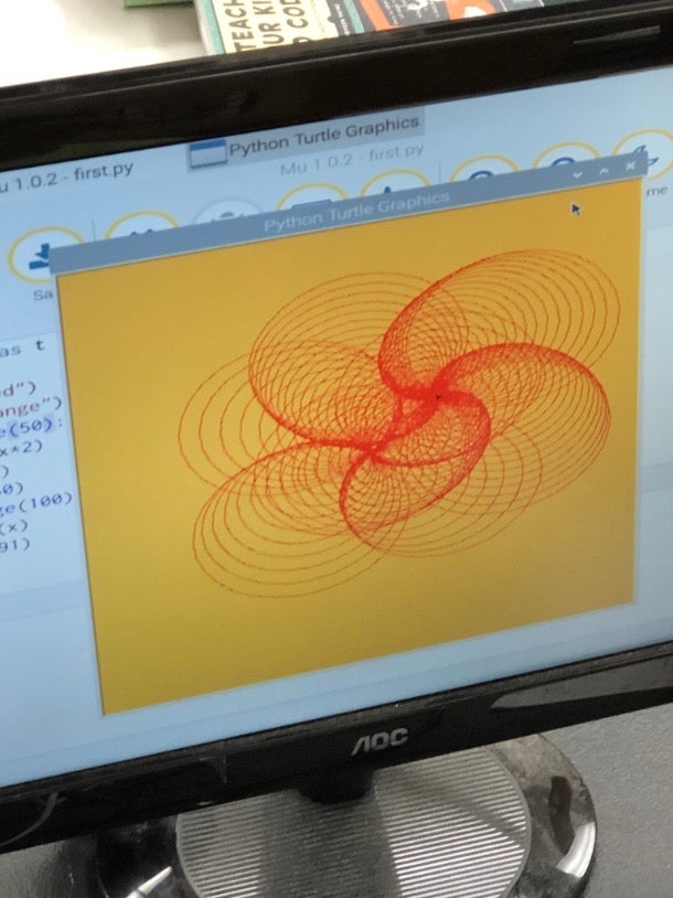 circle spirals rendered by python code