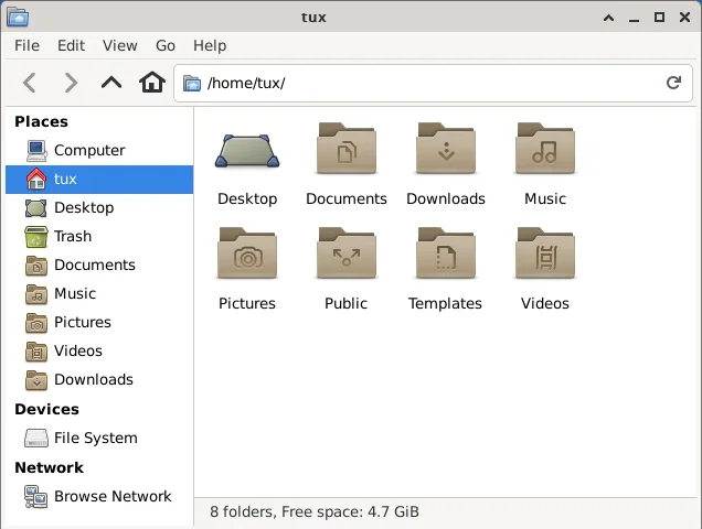 Image of the Thunar file manager.