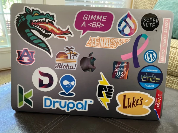 What stickers are on your laptop?