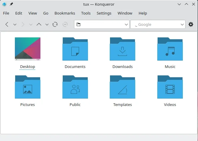 Image of ​Konqueror's file manager.