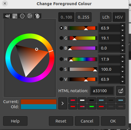 Change foreground color