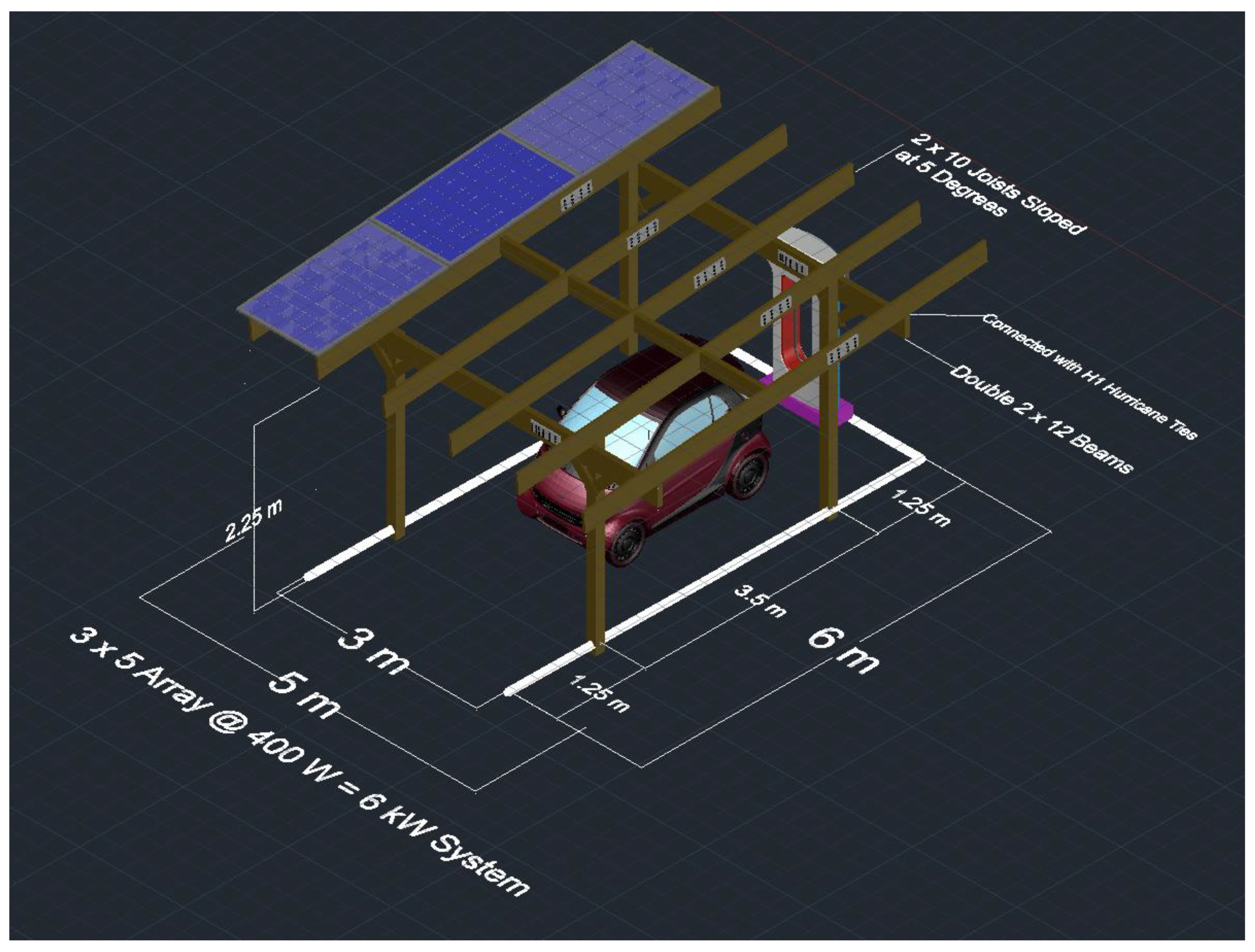 Image of a single car PV canopy.