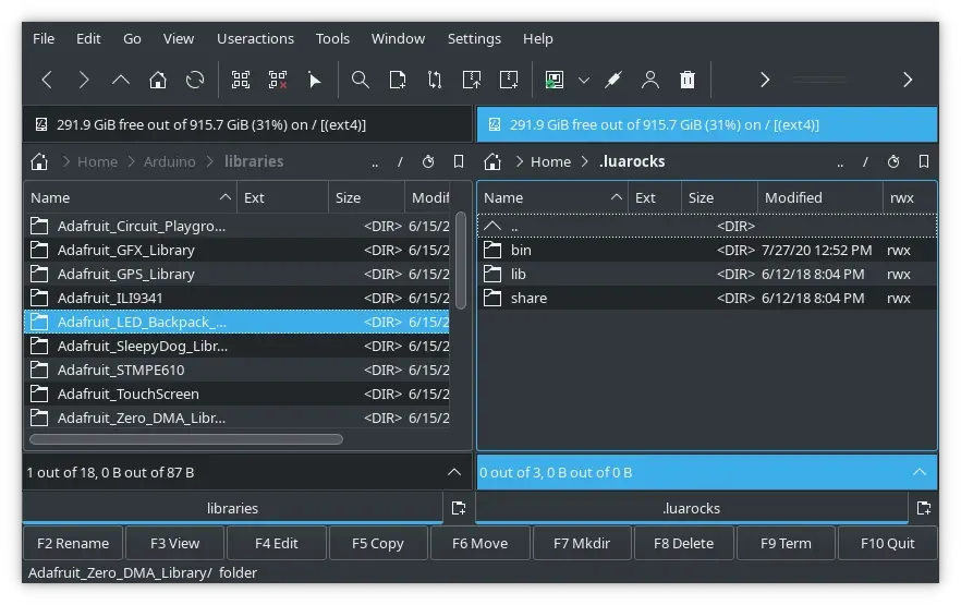 Krusader is a dual-panel file manager