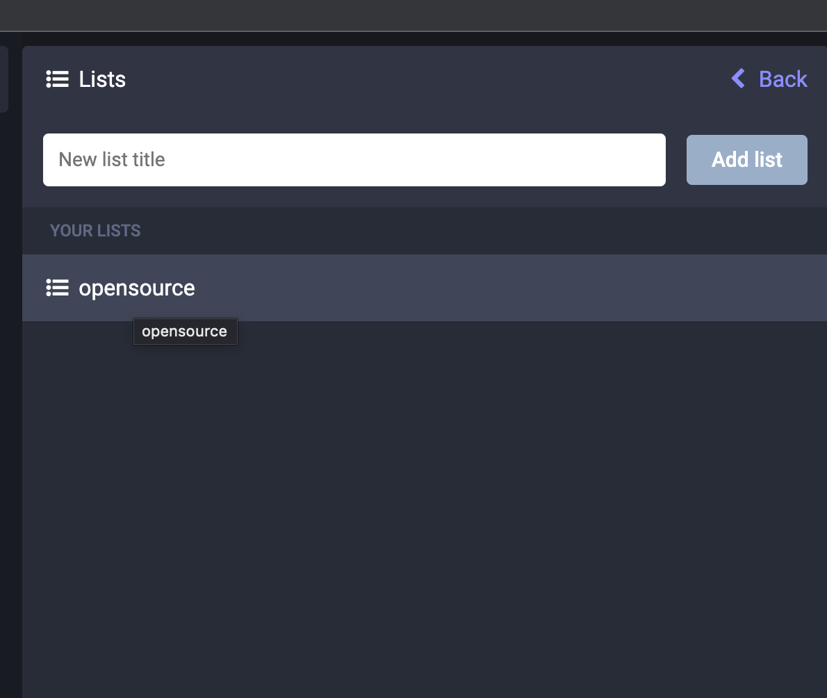 Image showing how to add a list in Mastodon.
