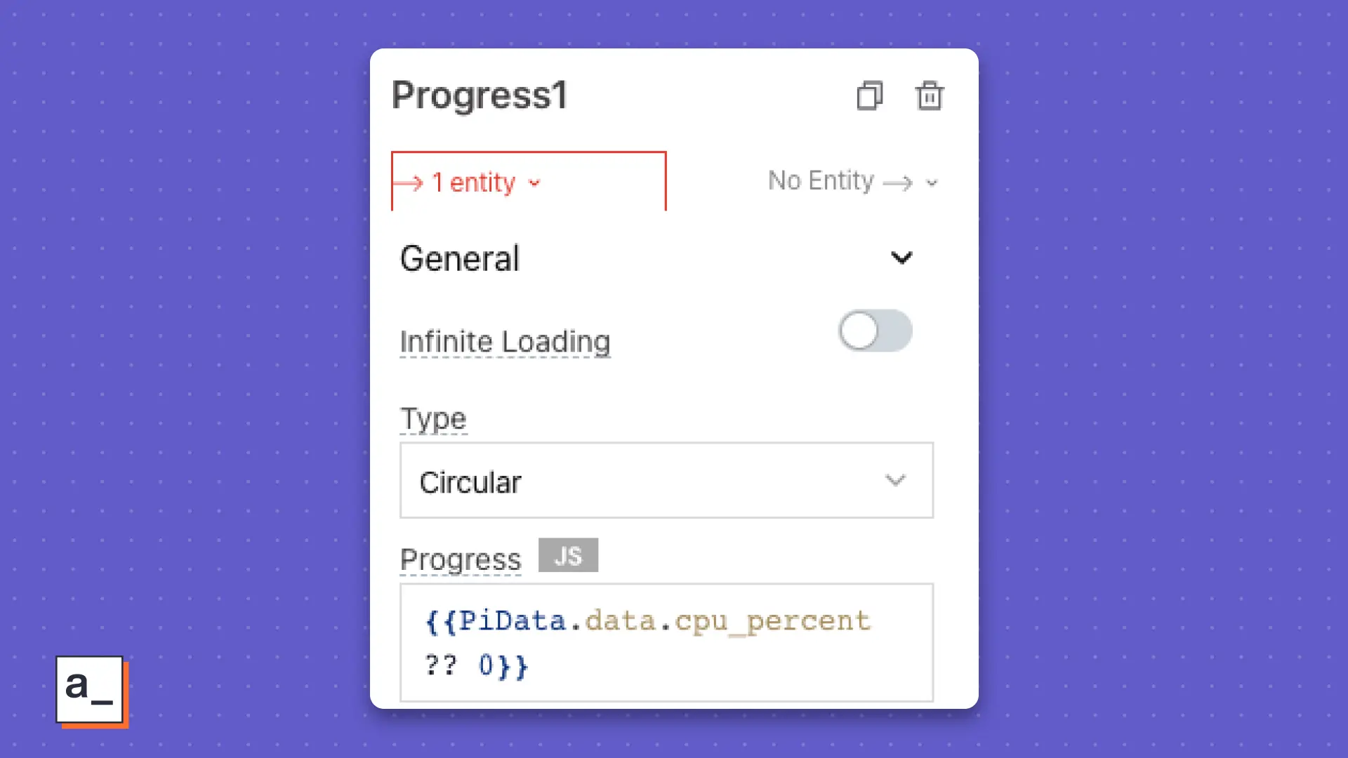 Binding data in the config screen