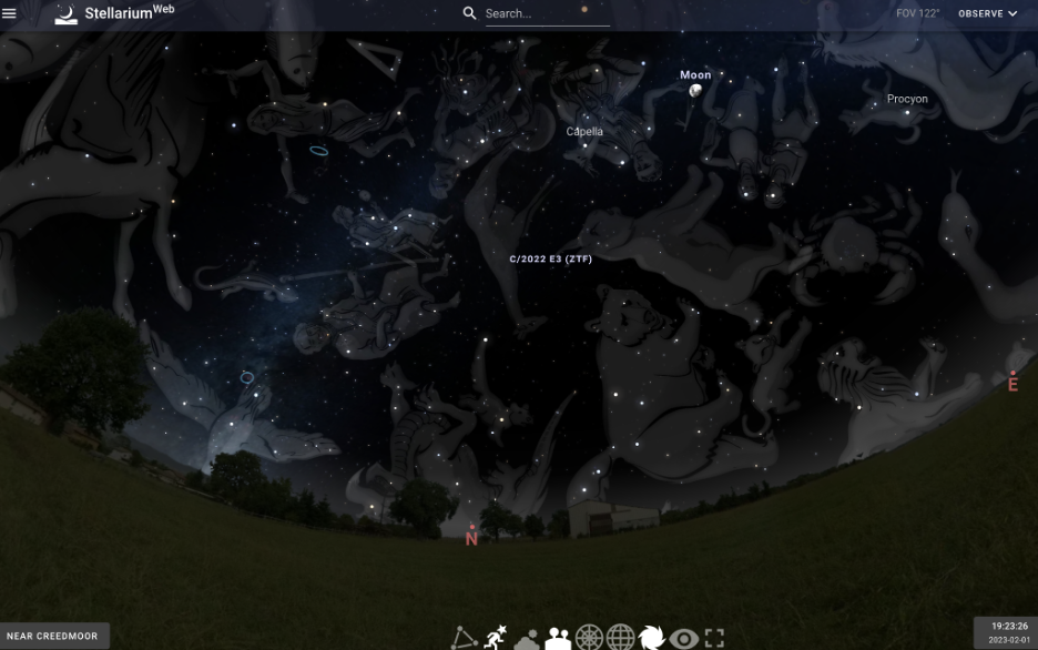 View with constellation are overlaid
