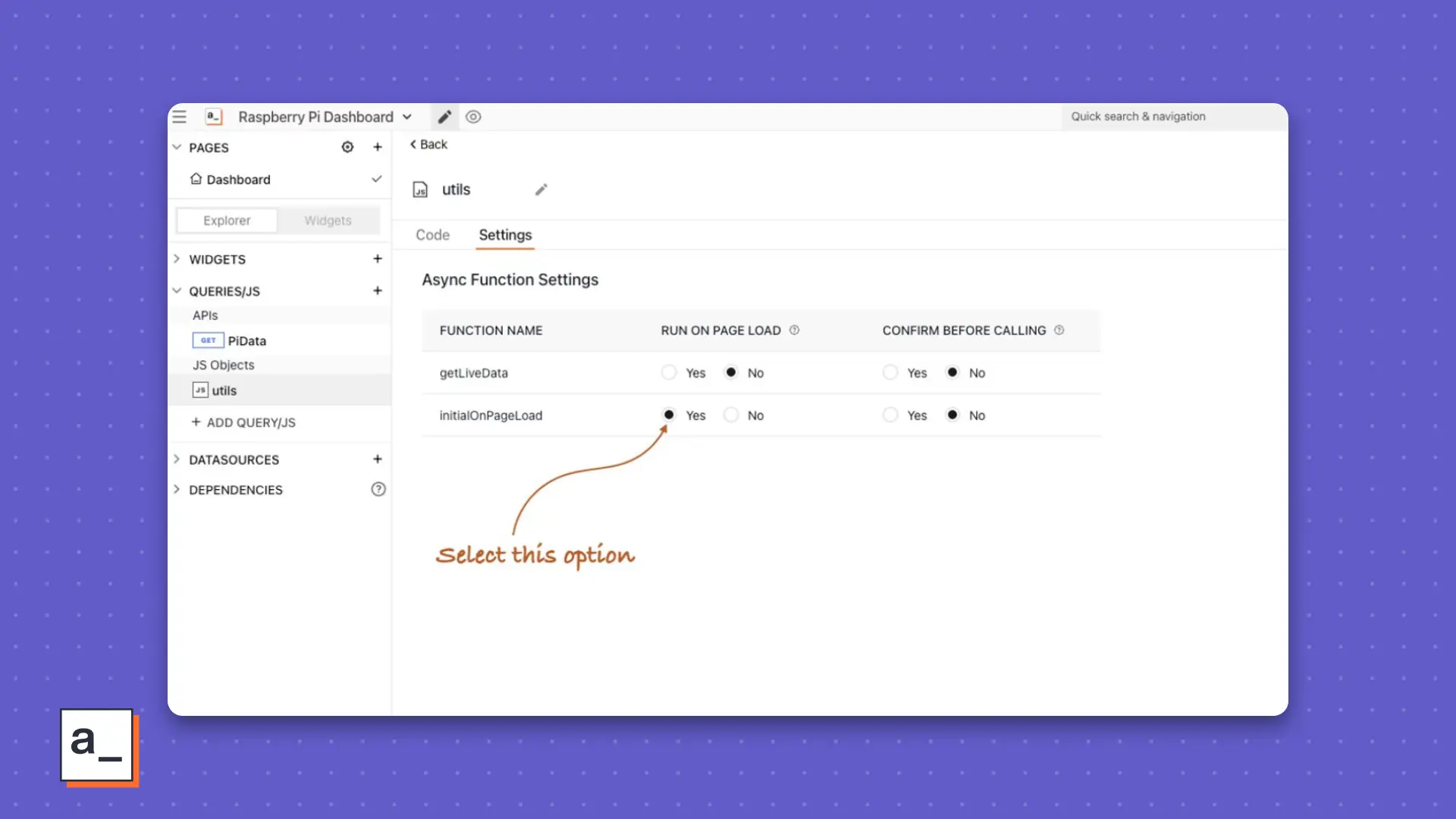 Set the function to execute on page load