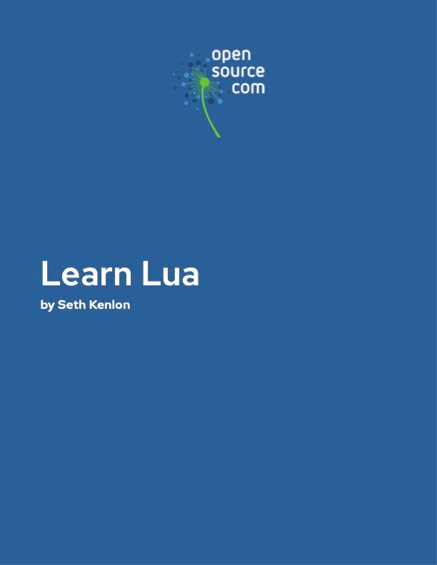 Cover of the Learn Lua eBook by Seth Kenlon