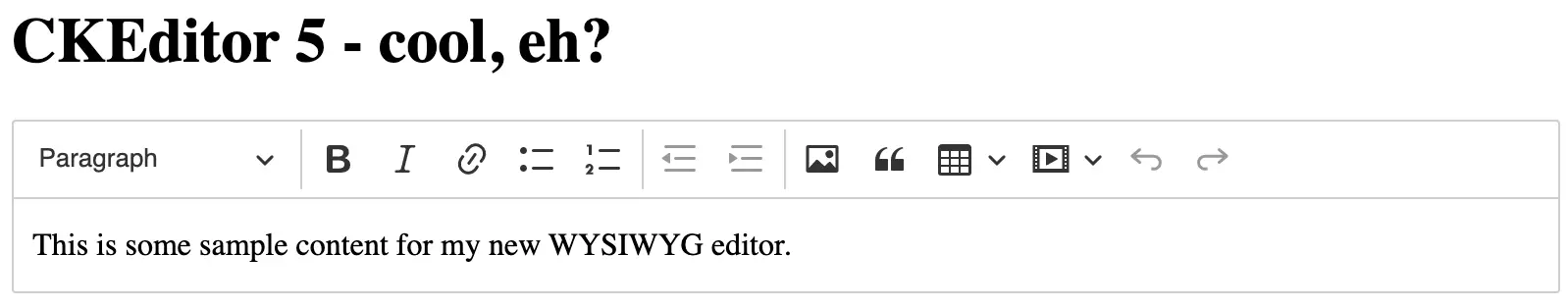 CKEditor 5 running in the browser.