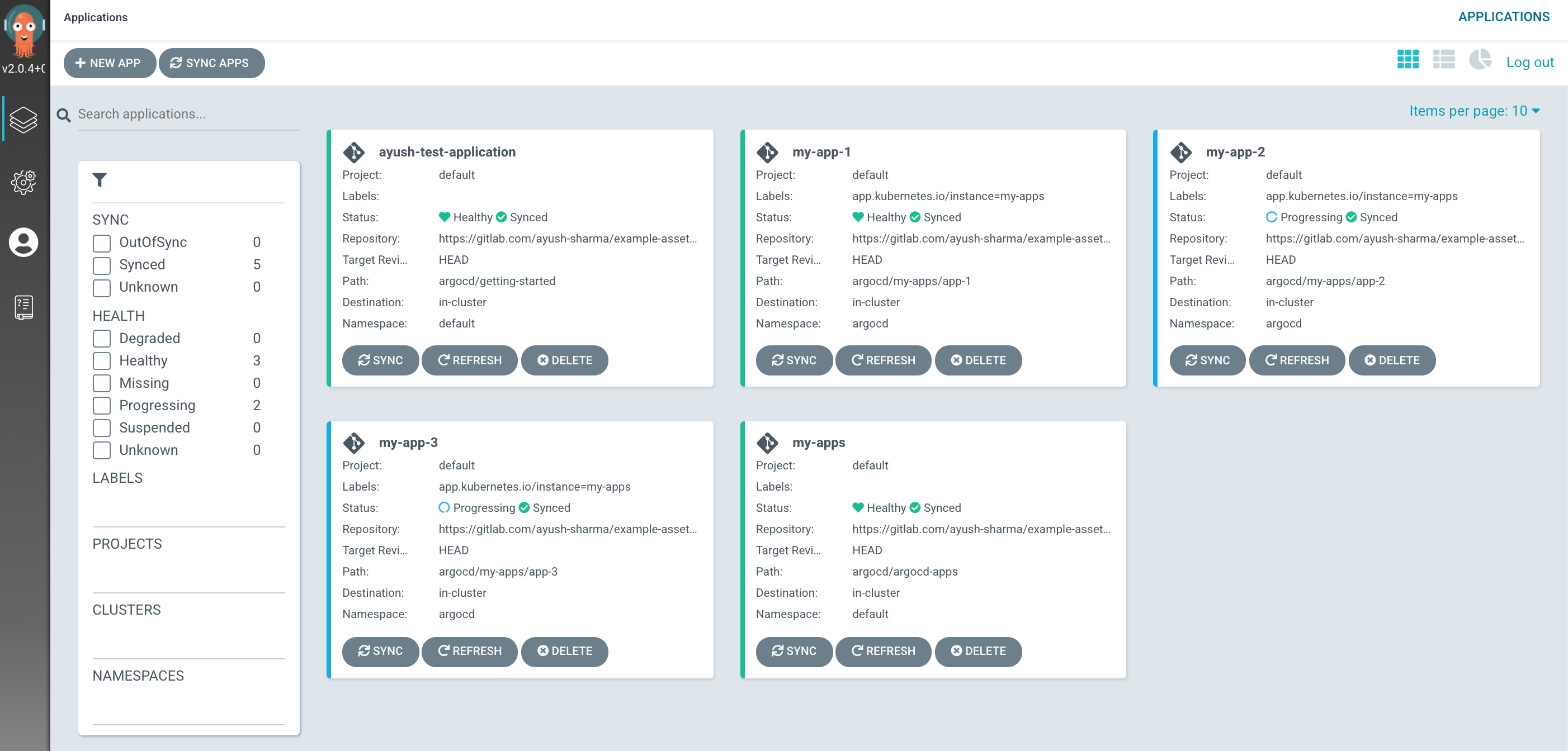 Automating ArgoCD with ArgoCD! - Dashboard.