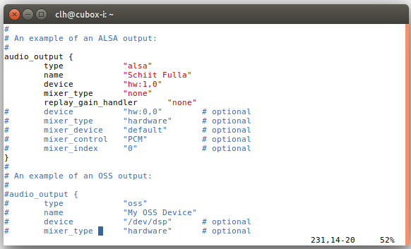 audio output section after changing the name