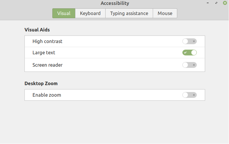 accessibility options  visual