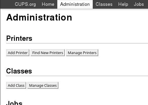 CUPS web user interface
