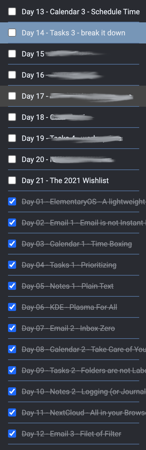 21 Days of Productivity project screenshot