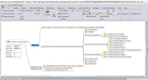 Docear Literature &amp; Annotations Mind Map