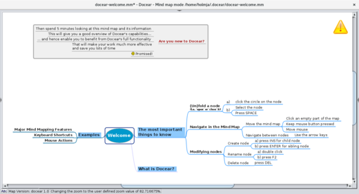 Docear Welcome Mind Map