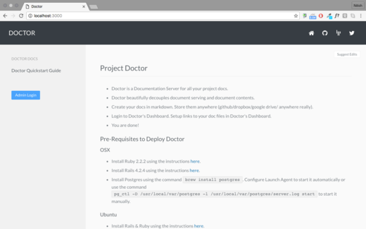 Doctor landing page