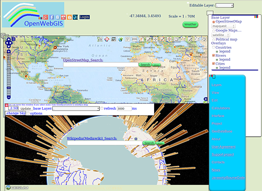 Another OpenWebGIS interface variant