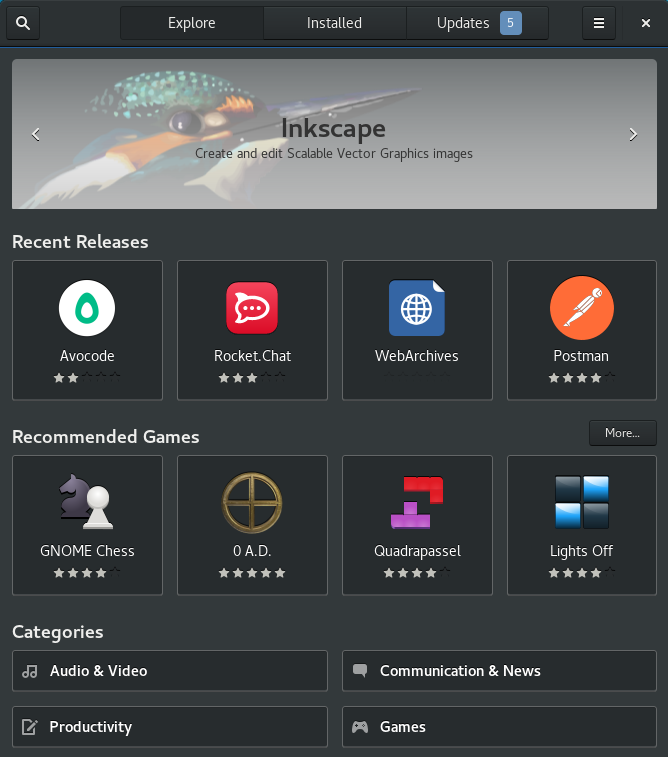 Image of the GNOME Software application