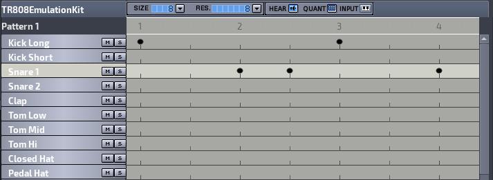 Hydrogen drum machine deals patterns