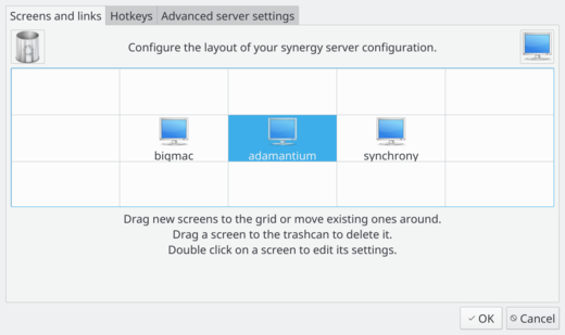 Synchrony layout screen.