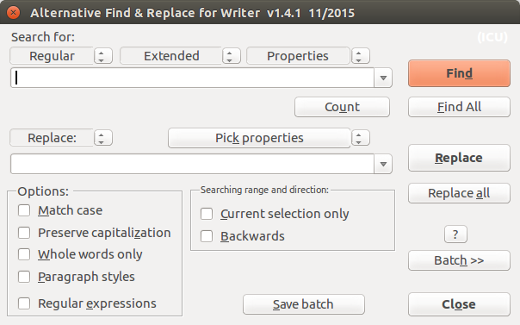Alternative Find&amp;Replace add-on