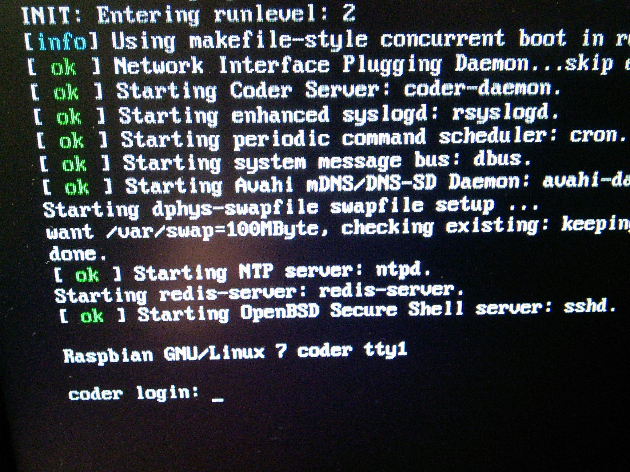 Booting process as Coder set up the Raspberry Pi as a Server