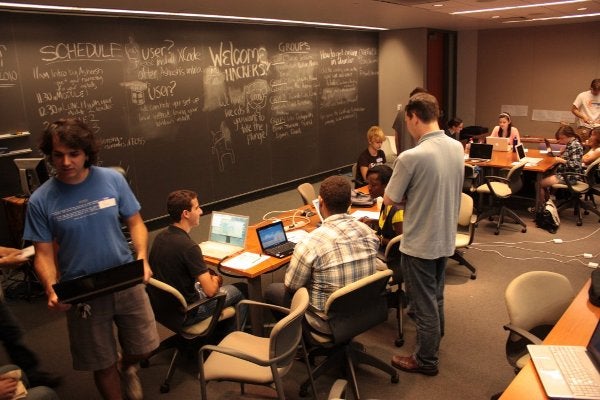 Students at a UPenn hackathon