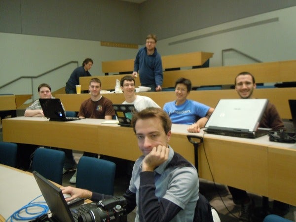 The Western New England College team at a GNOME hackfest