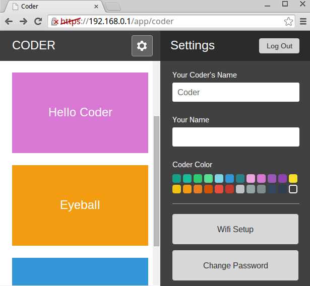 Screenshot of the Coder settings page.