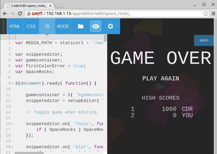 Inspecting Space Rocks project in Raspberry Pi A+.