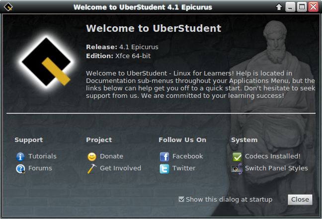 UberStudent 4.1 Welcome Screen