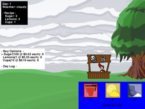 Screenshot from &quot;Lemonade Stand&quot; an OLPC game