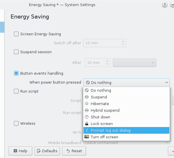 KDE Power Management