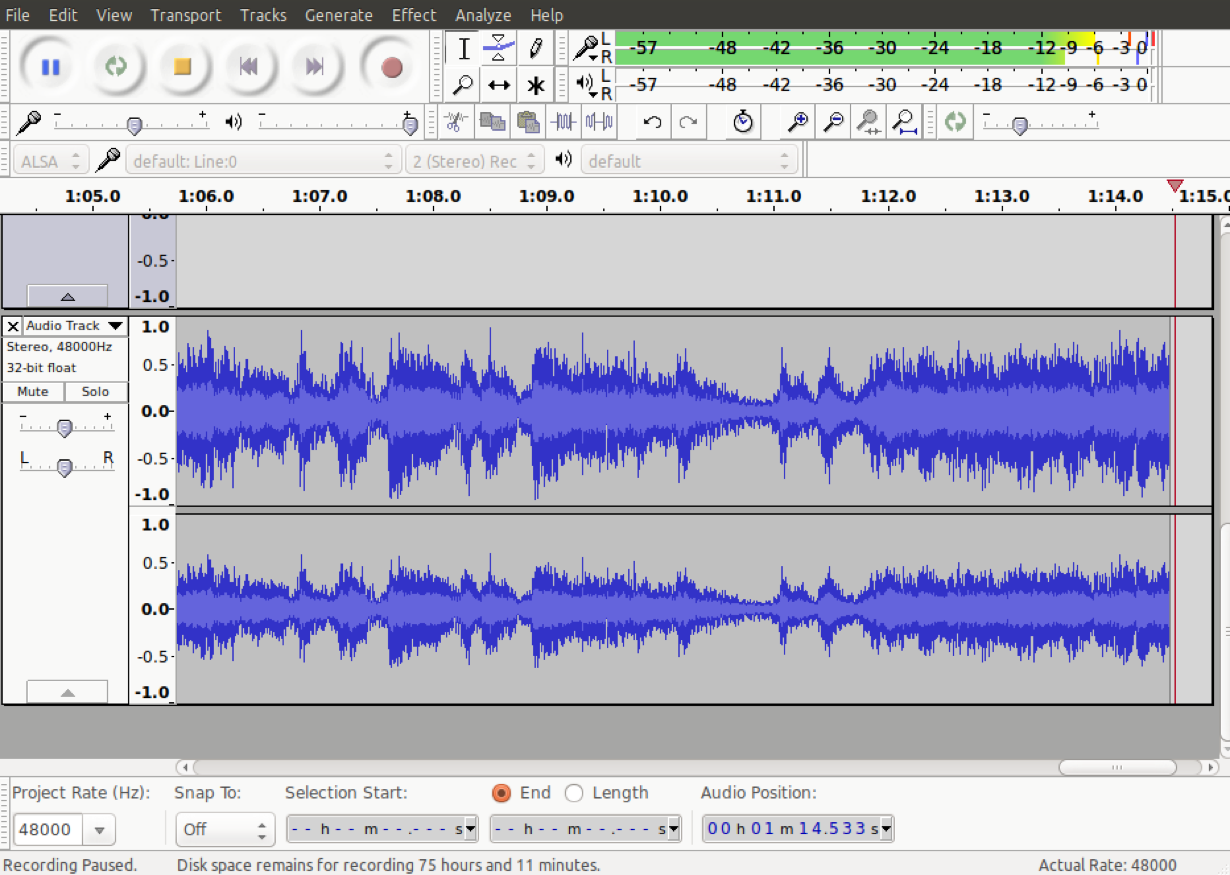 recording volume audacity