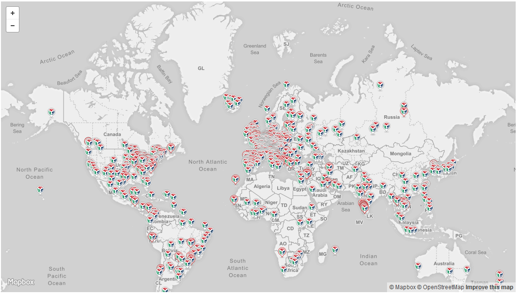 Fablabs locations throughout the world
