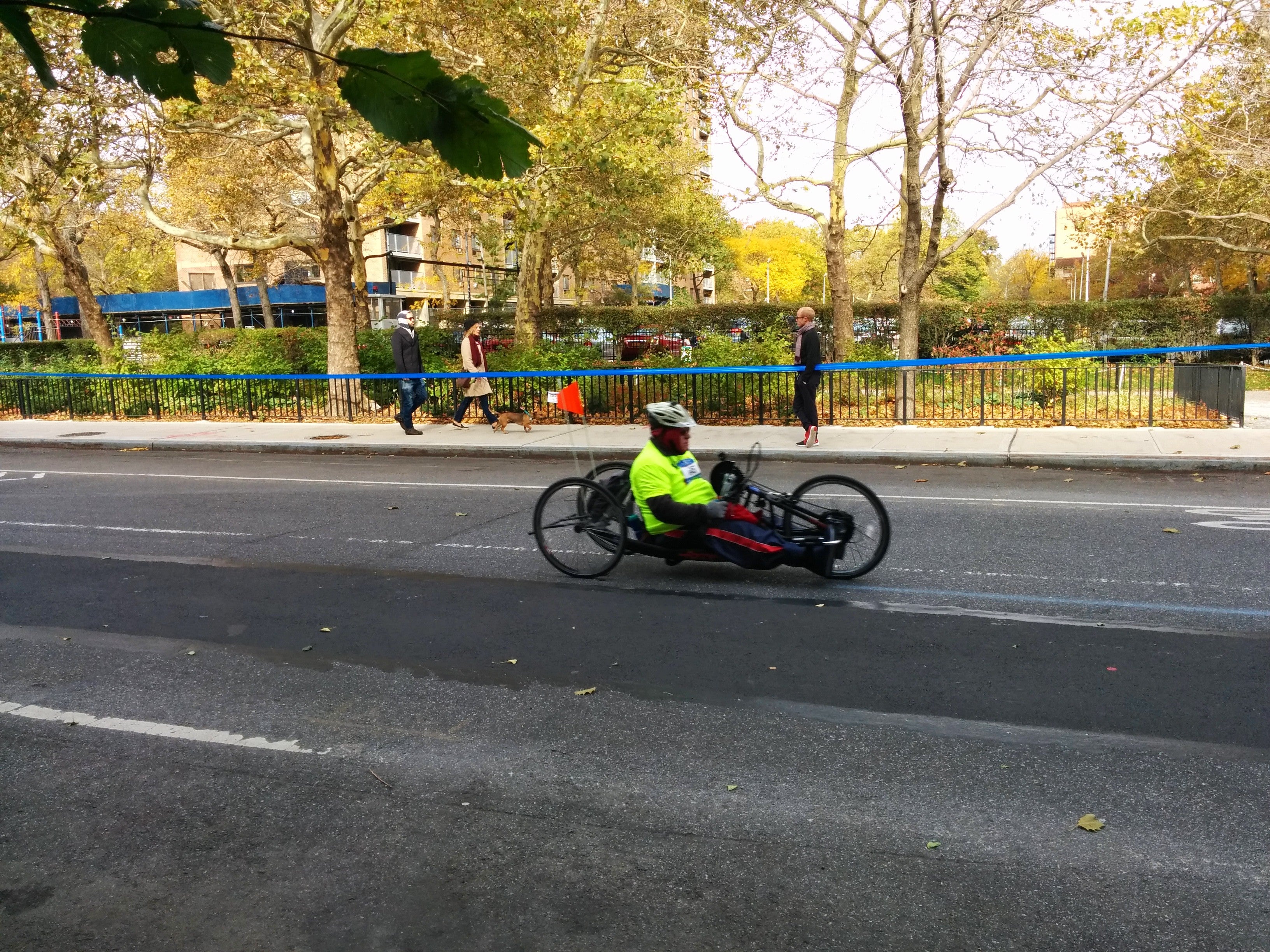 Disabled runner heading the New York city Marathon