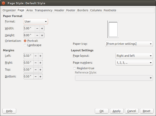 libreoffice page break